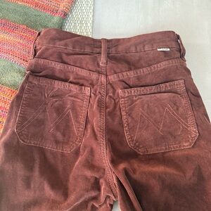 MOTHER Roller Rich Brown Corduroy Trousers